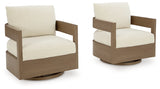 Close-up of swivel mechanism on Serene Bay outdoor chair