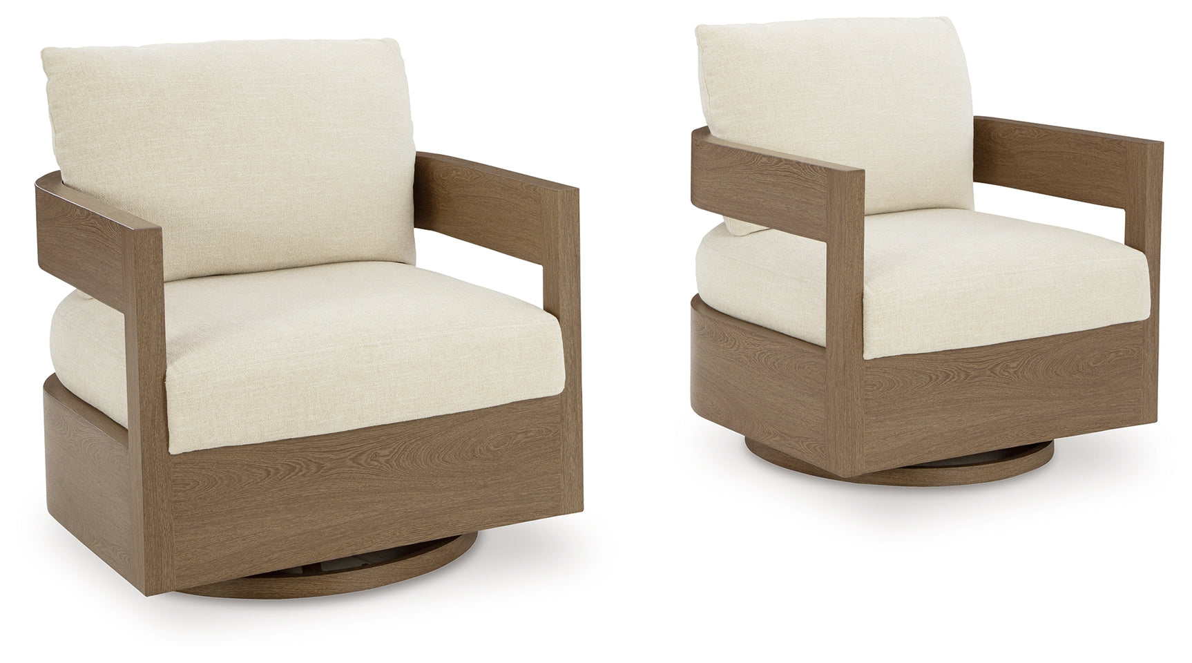 Close-up of swivel mechanism on Serene Bay outdoor chair