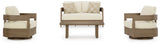 Close-up of dark brown woven texture on Serene outdoor furniture