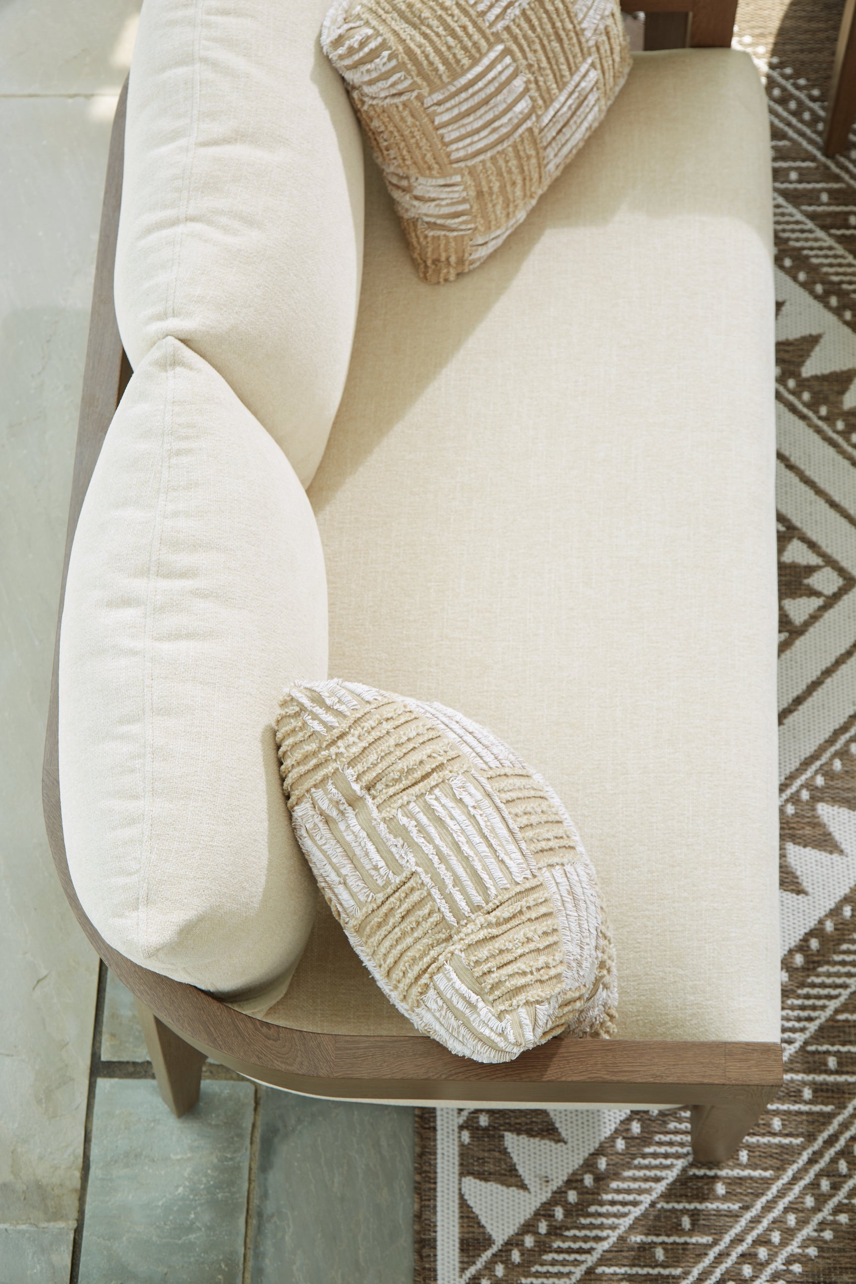 Serene Bay loveseat close-up of cushion texture