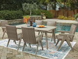 Cliff Beige Trails Outdoor Dining Table with 4 Chairs — Outdoor Dining Table and 6 Chairs