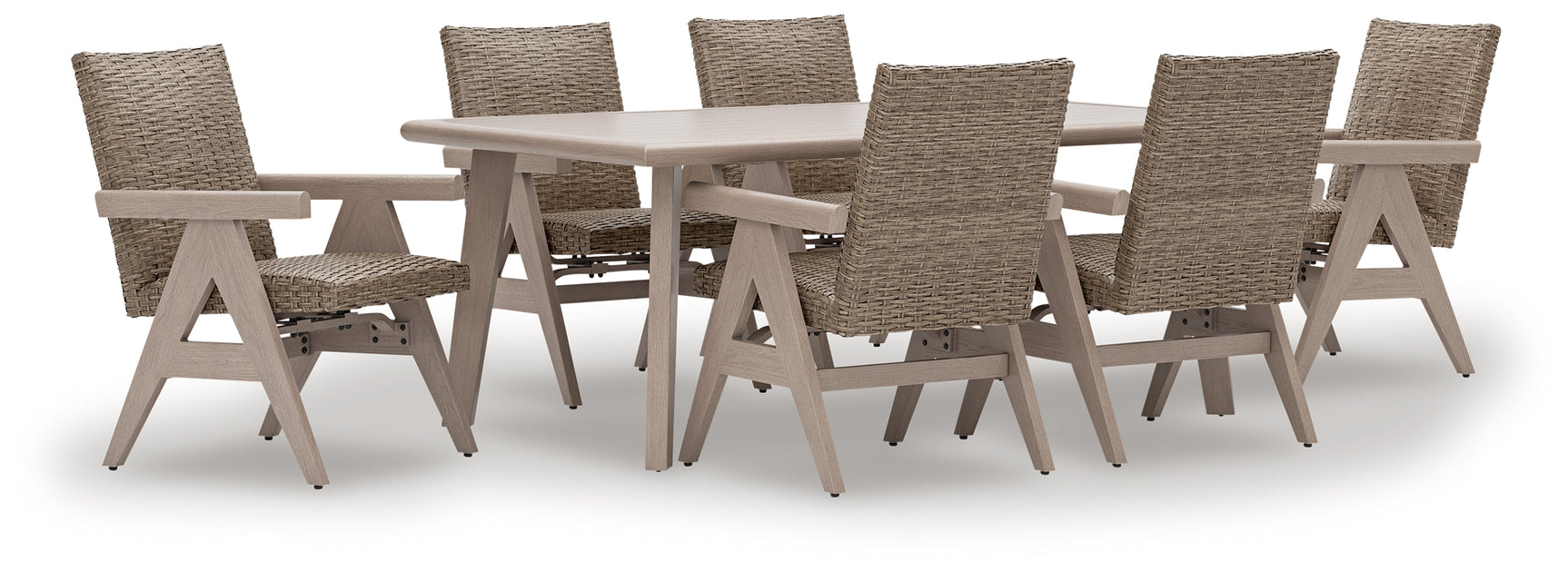 Top view of rectangular dining table