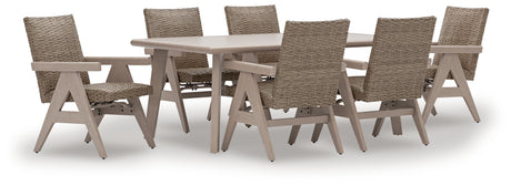 Top view of rectangular dining table