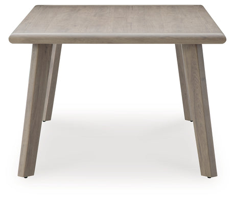 Side profile of outdoor dining chair with armrests