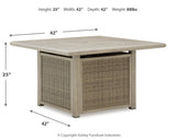 Group shot of complete outdoor fire pit table set