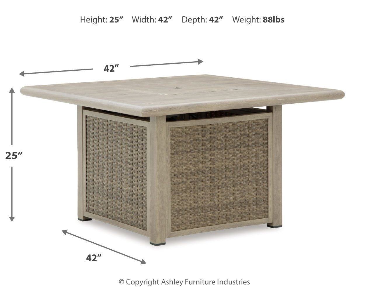 Group shot of complete outdoor fire pit table set