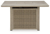 Side angle of outdoor fire pit table