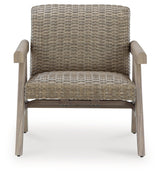 Cliff Trails Beige Outdoor Rocking Lounge Chair side view