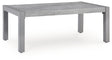 Hurley Park gray outdoor coffee table angled side view