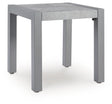 Hurley Park gray outdoor end table angled side view
