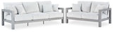 Outdoor sofa close-up showing Nuvella® fabric texture