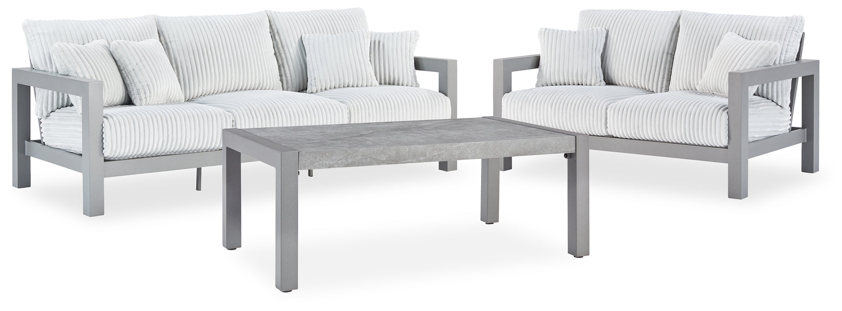 Outdoor loveseat head-on view