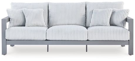 Head-on view of outdoor sofa cushions