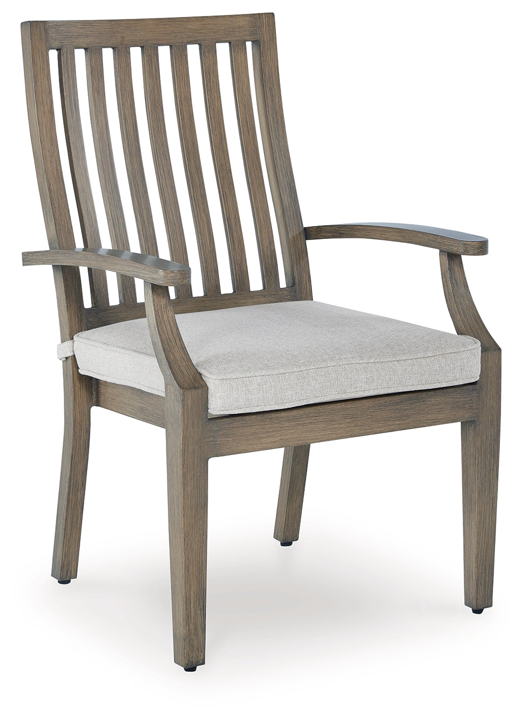 Rainier Ranch outdoor dining table and four beige cushioned chairs