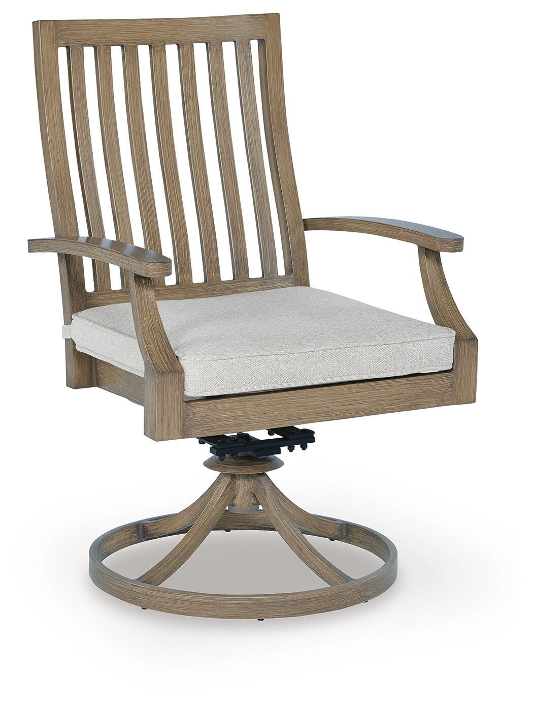 Rainier Brown/Beige Ranch Outdoor Dining Table and 6 Chairs