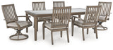 Rainier Brown/Beige Ranch Outdoor Dining Table and 6 Chairs