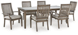 Rainier Brown/Beige Ranch Outdoor Dining Table and 6 Chairs