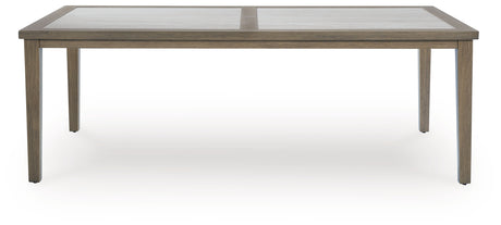 Rainier Ranch Outdoor Dining Table side view showing frame and tabletop