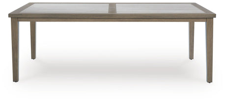 Top view of Rainier outdoor dining table showing surface