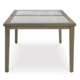 Rainier Brown/Beige Ranch Outdoor Dining Table and 6 Chairs