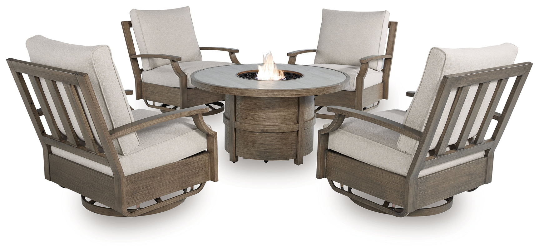 Rainier Beige Ranch outdoor chair with beige cushion detail