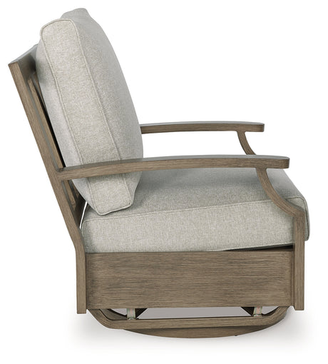 Rainier Ranch Outdoor Swivel Glider Chair, back view