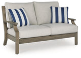 Rainier Ranch outdoor loveseat angled side view