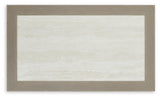 Kimpton Isle Brown Outdoor Coffee Table top view showing textured sintered stone surface