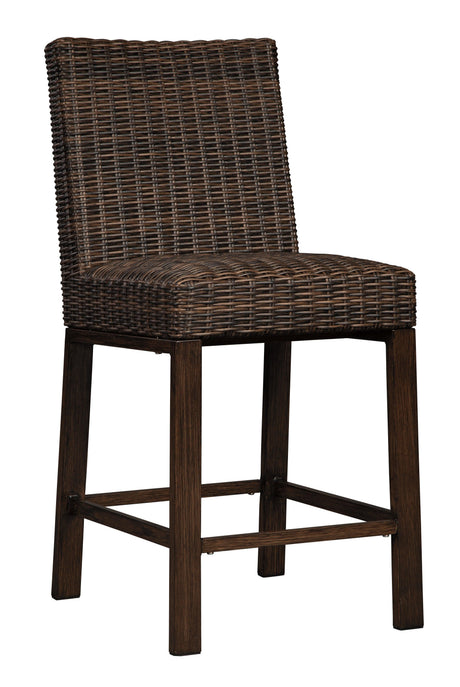 Paradise Trail Medium Brown Outdoor Bar Stool side view