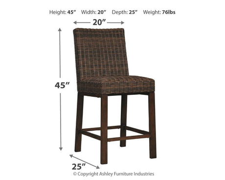 Paradise Trail Bar Stool dimensions diagram