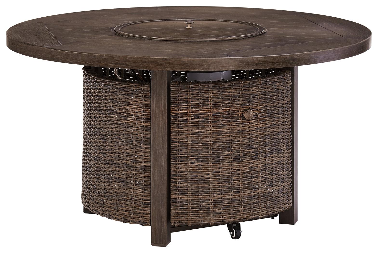 Paradise Trail Medium Brown Fire Pit Table - Ella Furniture