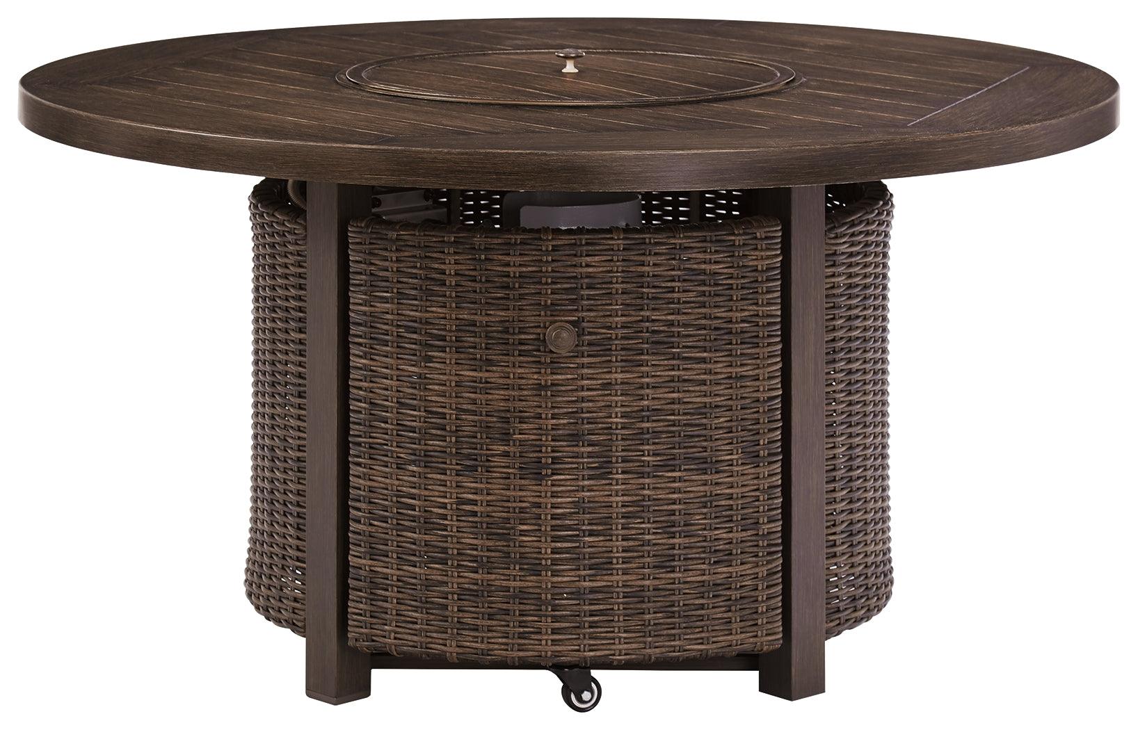 Paradise Trail Medium Brown Fire Pit Table - Ella Furniture