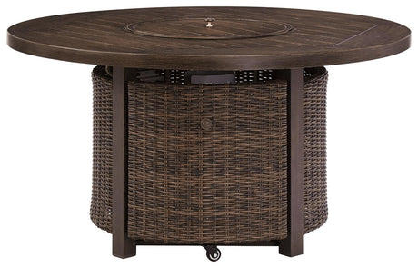 Paradise Trail Fire Pit Table - side door cabinet