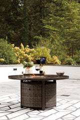 Paradise Medium Brown Outdoor Fire Pit Table with 4 Chairs