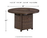 Paradise Trail Medium Brown Fire Pit Table - Ella Furniture