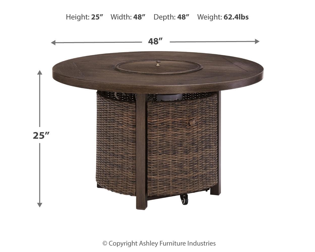 Paradise Trail Medium Brown Fire Pit Table - Ella Furniture