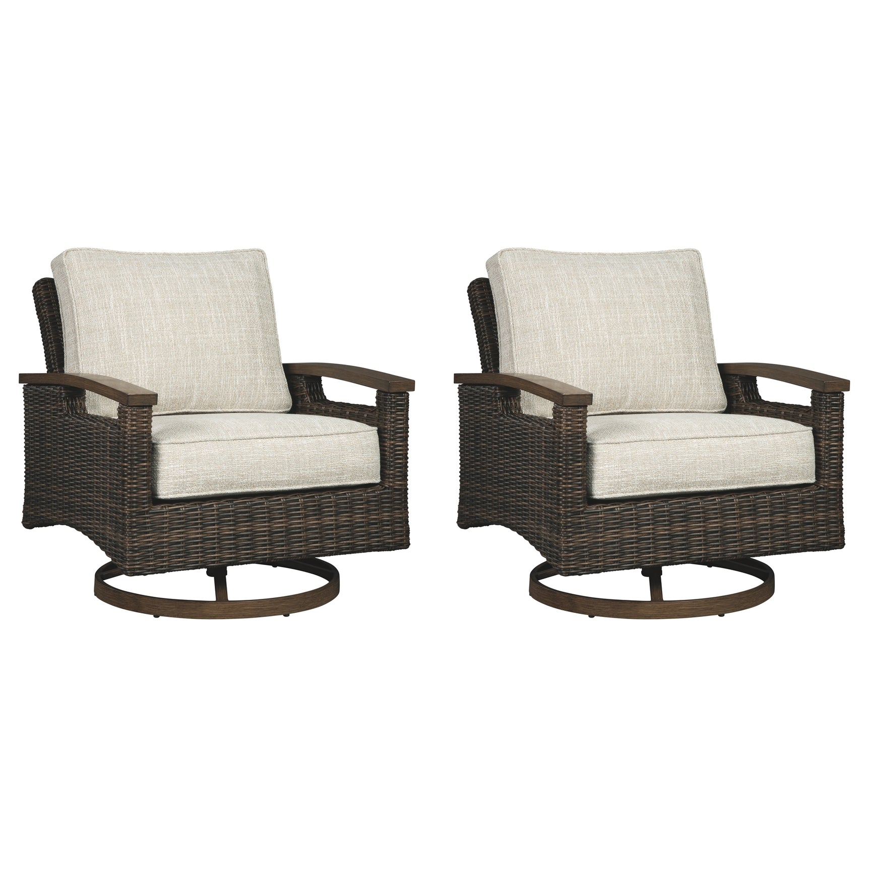 Paradise Medium Brown Trail Outdoor Sofa and 2 Lounge Chairs with Fire Pit Table