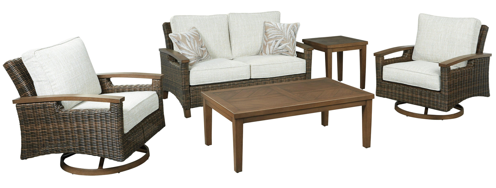 Back view of Paradise Trail medium brown outdoor loveseat