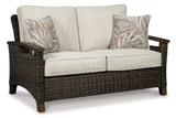 Paradise Medium Brown Trail Outdoor Sofa and Loveseat