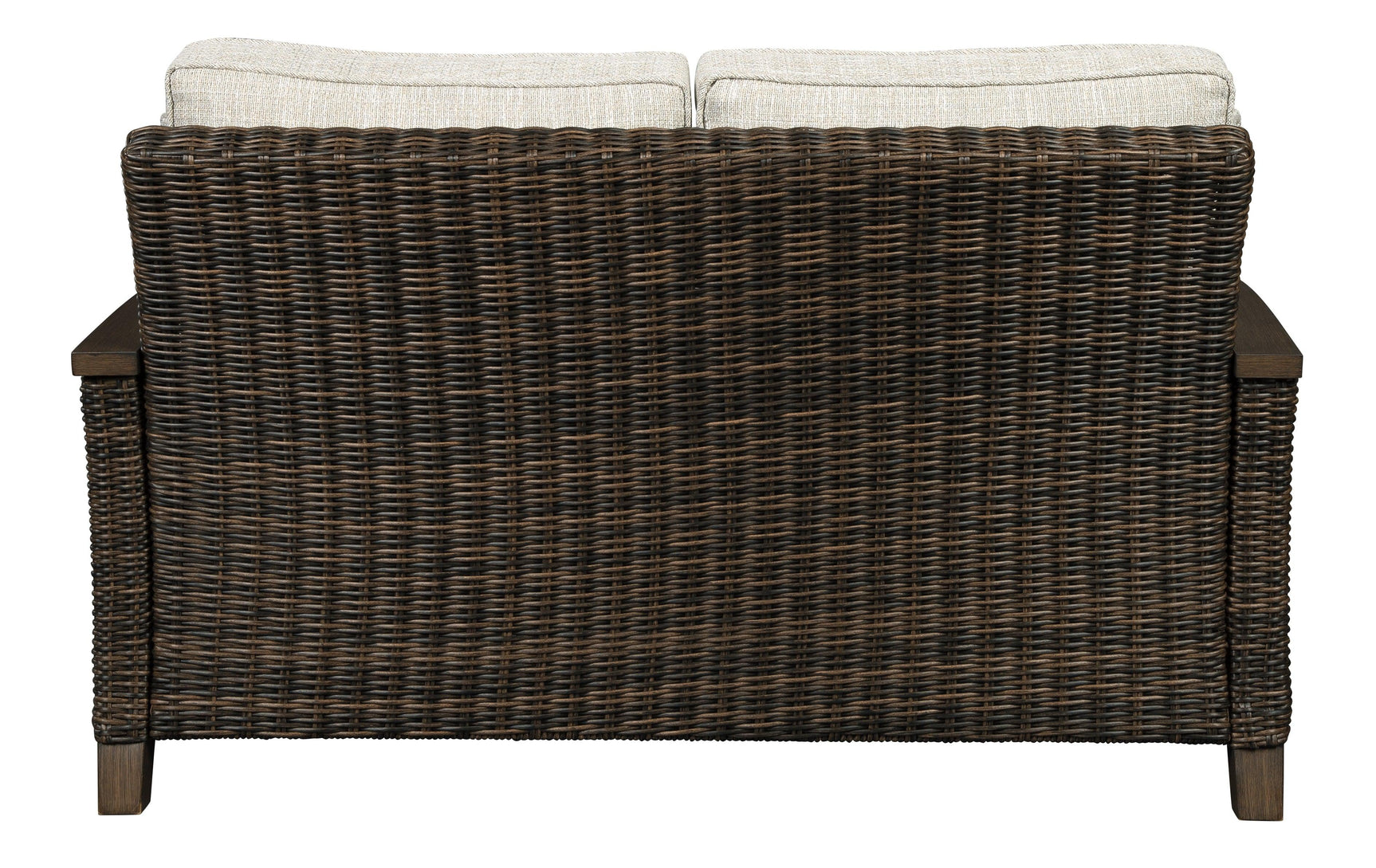 Close-up of Nuvella® fabric upholstered cushions on loveseat