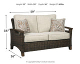 Paradise Trail Loveseat dimensions diagram