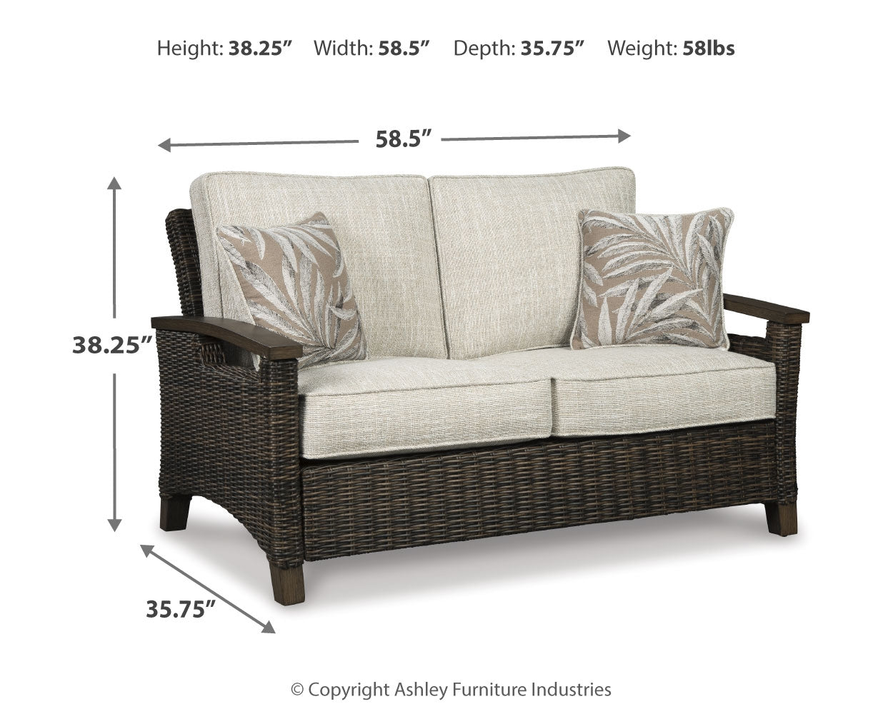 Paradise Medium Brown Trail Outdoor Sofa and Loveseat