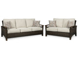 Paradise Medium Brown Trail Outdoor Sofa and Loveseat