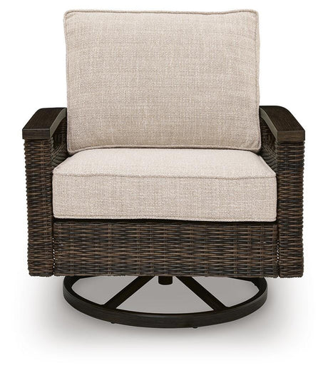 Outdoor sofa close-up of textured wicker