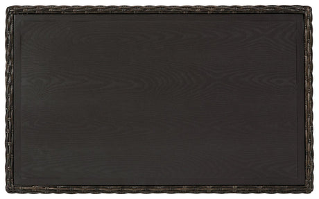 Grasson Lane Brown Coffee Table angled view with visible texture