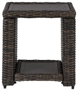 Grasson Lane Brown Outdoor End Table side angle