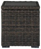 Grasson Lane Brown Outdoor End Table top view