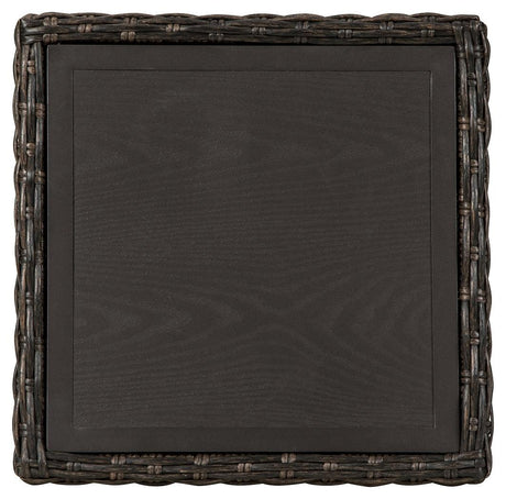 Grasson Lane Brown Outdoor End Table angled side view