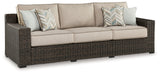 Coastline Bay brown outdoor sofa front view