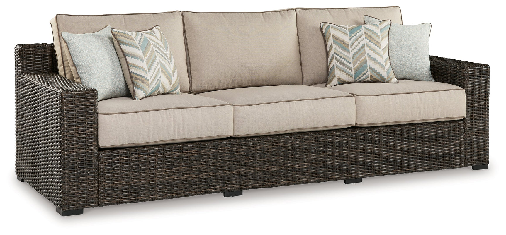 Coastline Bay brown outdoor sofa front view